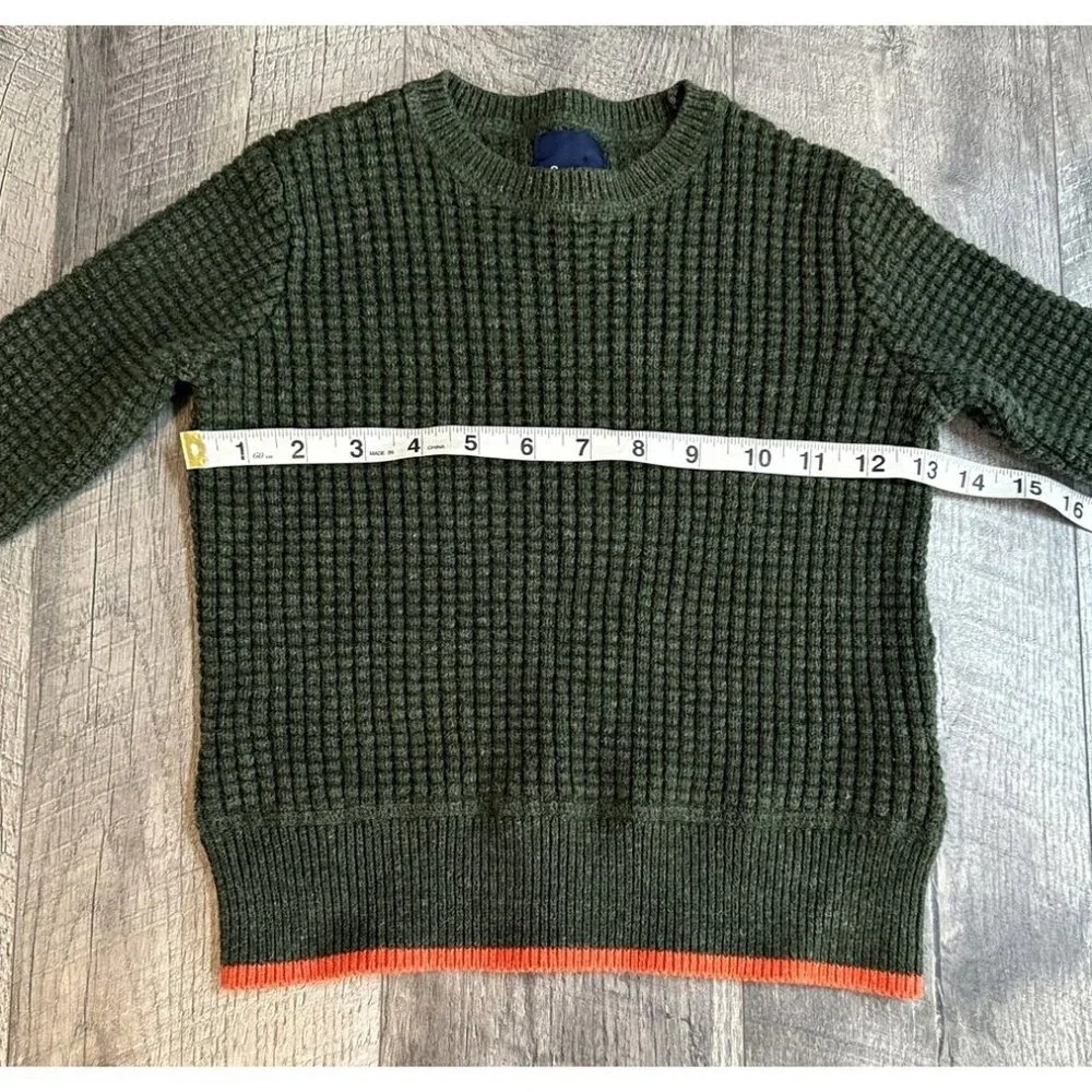 Baby Gap Sweater Boys 4-5 Green Waffle Knit‎ Crew Neck Pullover Winter Thick Top
